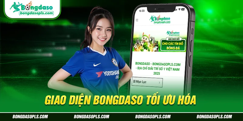 Giao diện Bongdaso tối ưu hóa